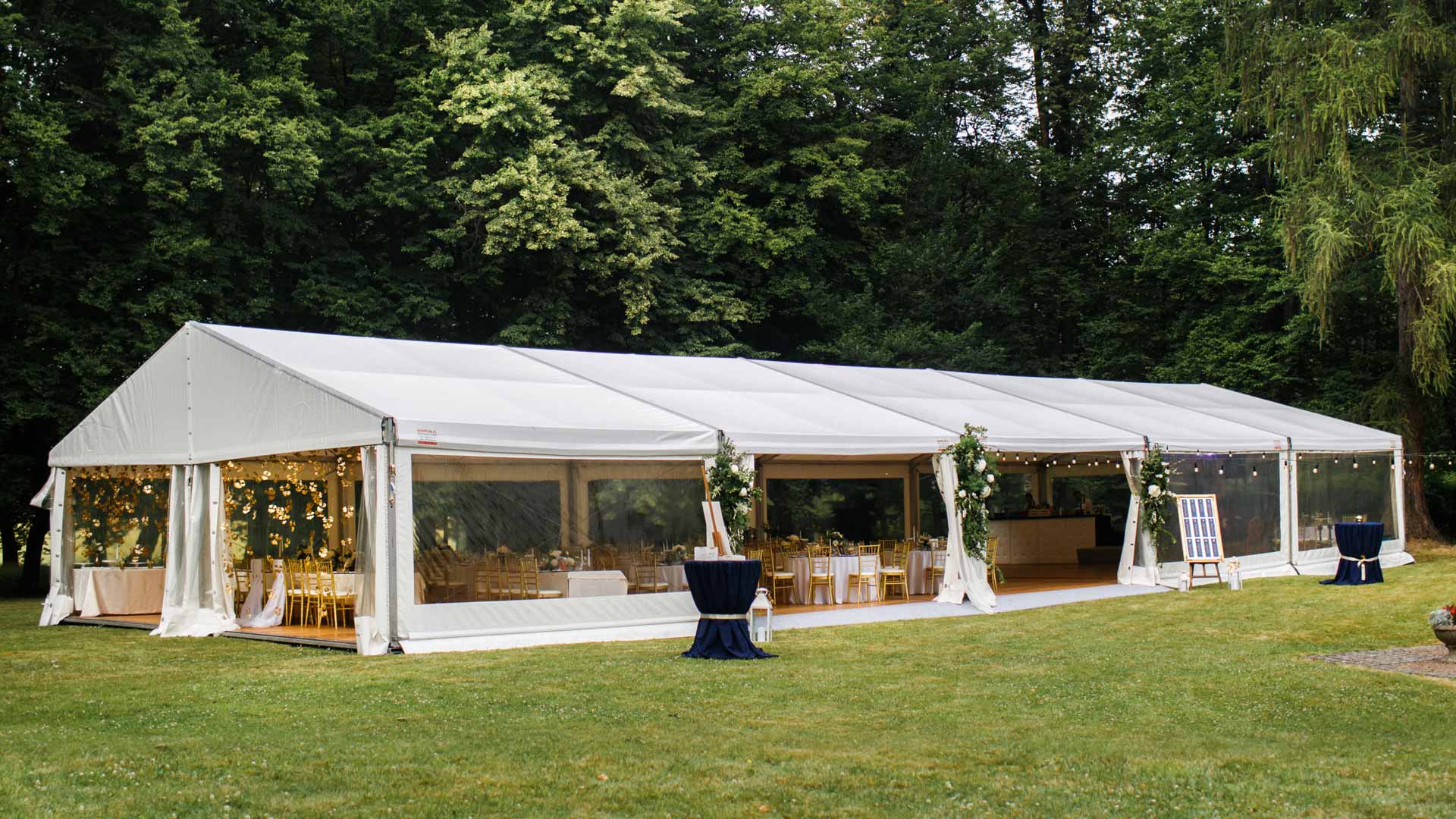 Dallah Chapel wedding set up with white marquee