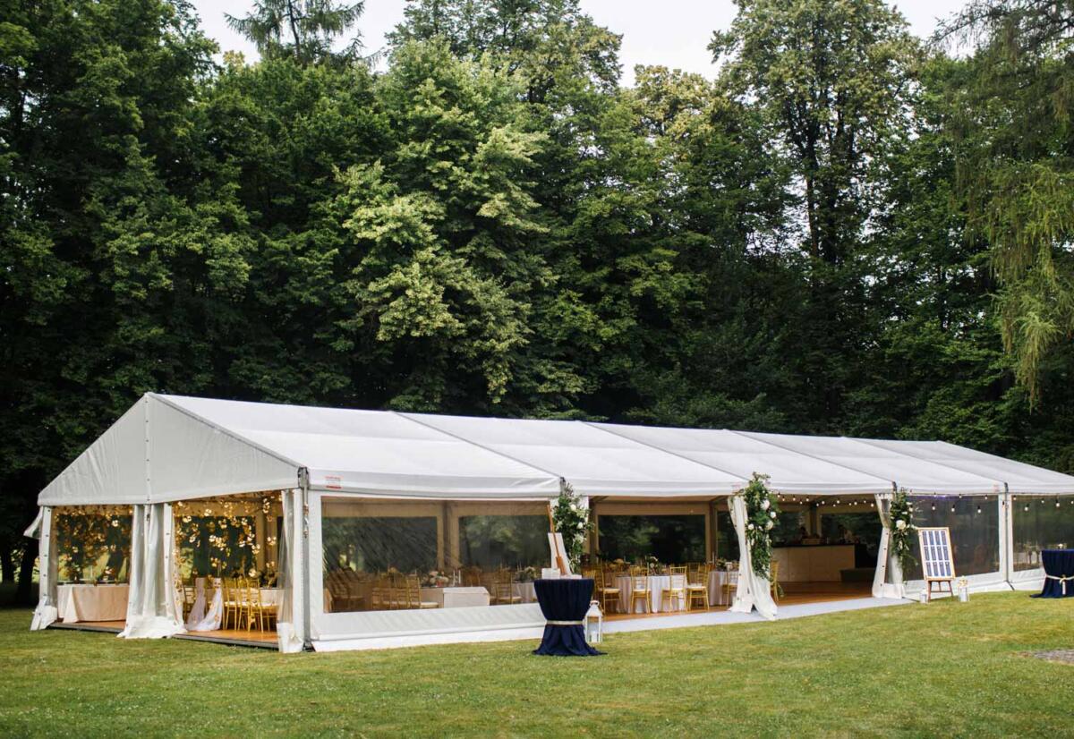 Dallah Chapel wedding set up with white marquee
